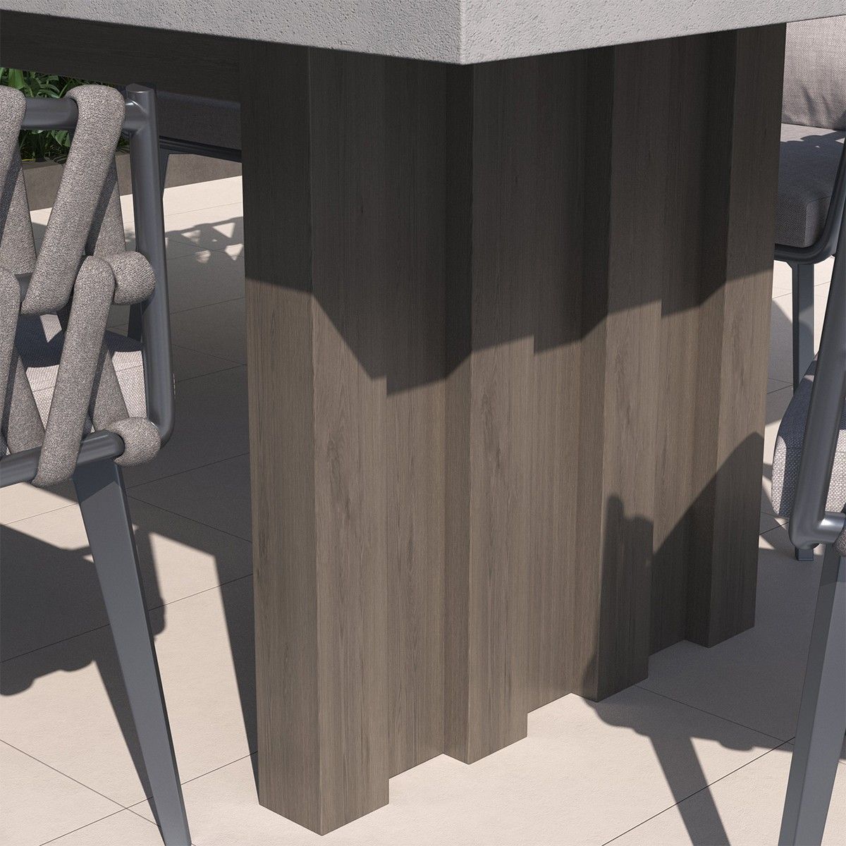 Möbelset für Terrasse oder Garten, 8 Stühle, ausziehbarer Tisch, Aluminium und Seilgeflecht, Riga
