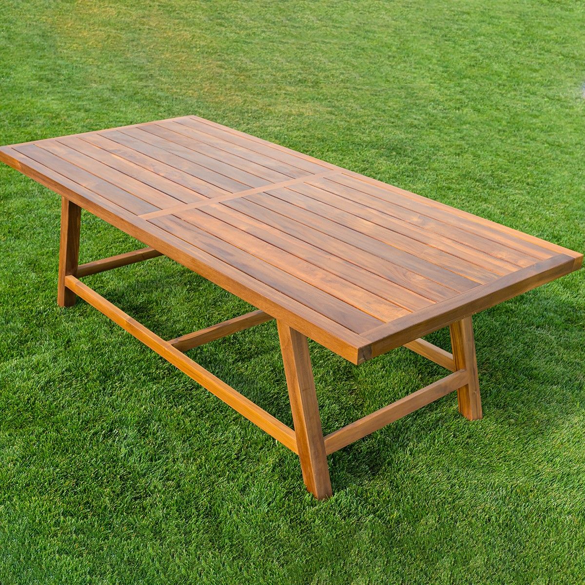 Set mobilier terasa gradina, masa si 8 scaune, cadru aluminiu poliratan, lemn masiv de Tec, Tess