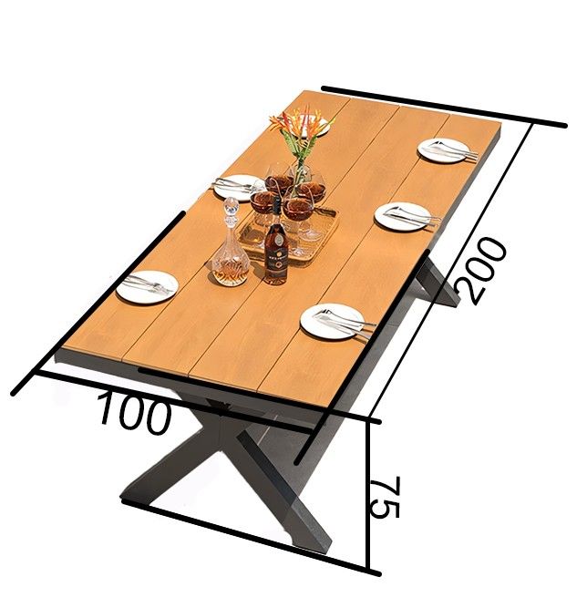 Möbelset für 8 Personen, Garten oder Terrasse, Aluminium in Dunkelgrau, Tisch 200 cm + 8 Stühle mit grünem Seilgeflecht, Zen