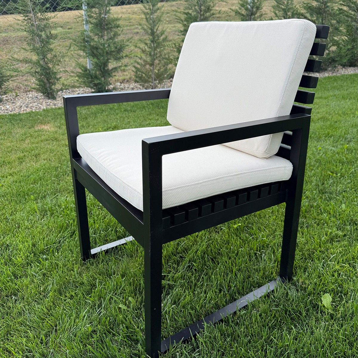 Möbelset für 8 Personen, Terrasse oder Garten, Aluminium, Tisch 213x100 cm + 8 Stühle, Gewebe aus 100 % Olefin, Mykonos