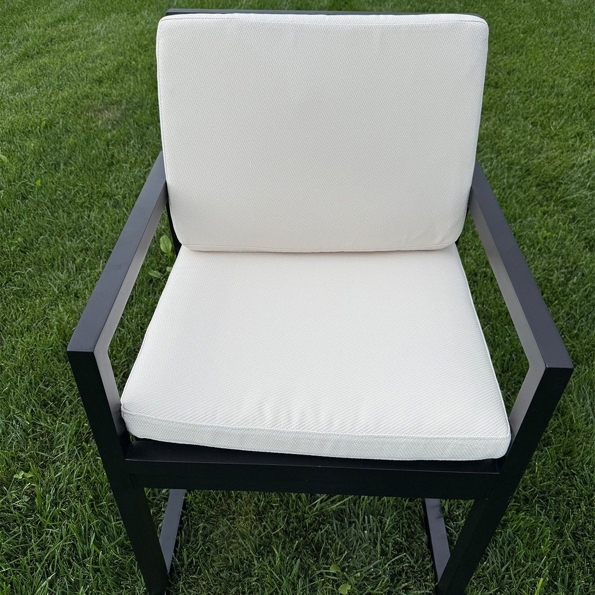 Möbelset für 8 Personen, Terrasse oder Garten, Aluminium, Tisch 213x100 cm + 8 Stühle, Gewebe aus 100 % Olefin, Mykonos