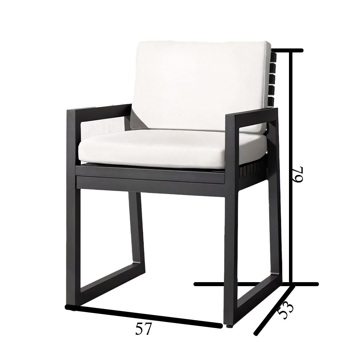Möbelset für 8 Personen, Terrasse oder Garten, Aluminium, Tisch 213x100 cm + 8 Stühle, Gewebe aus 100 % Olefin, Mykonos