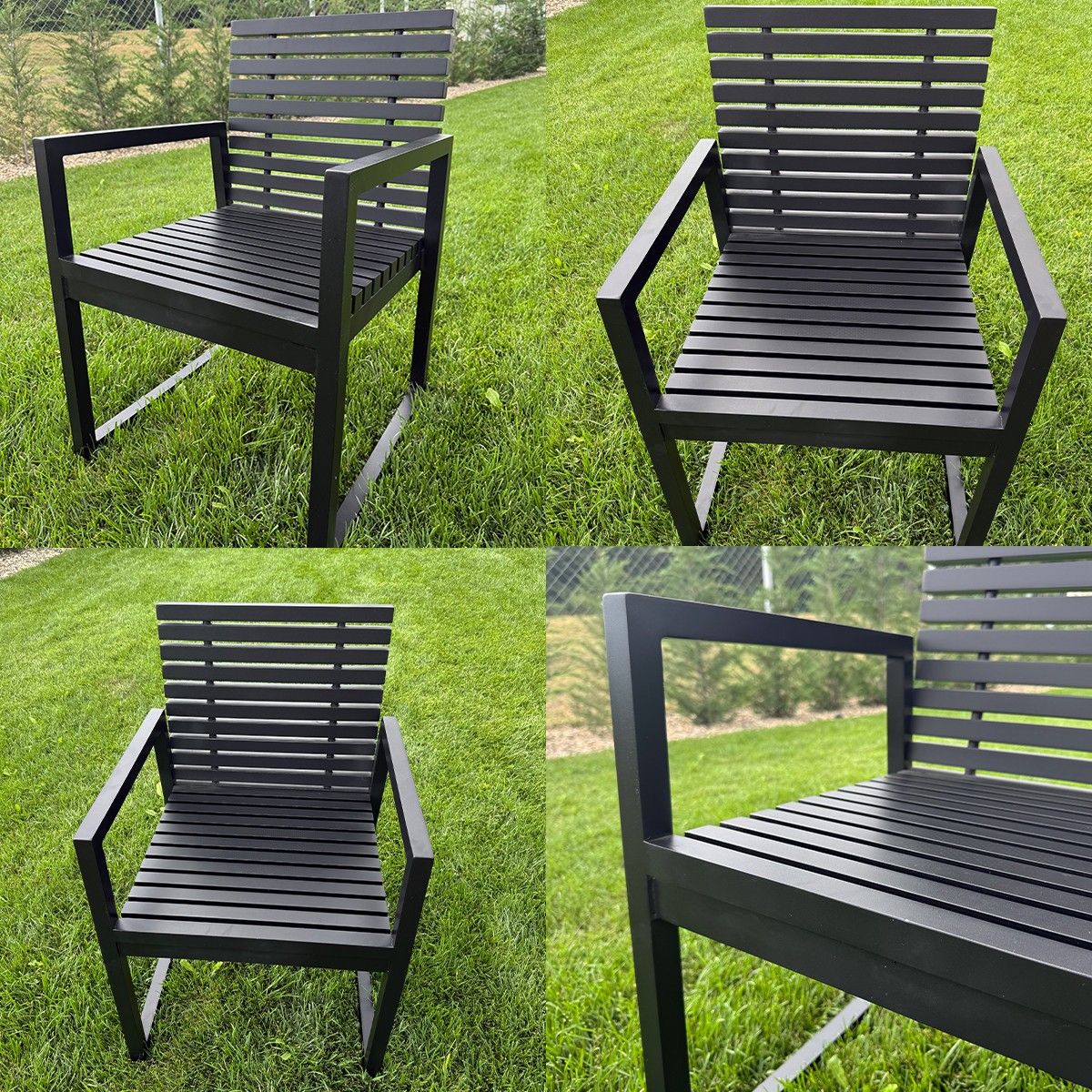 Möbelset für 8 Personen, Terrasse oder Garten, Aluminium, Tisch 213x100 cm + 8 Stühle, Gewebe aus 100 % Olefin, Mykonos