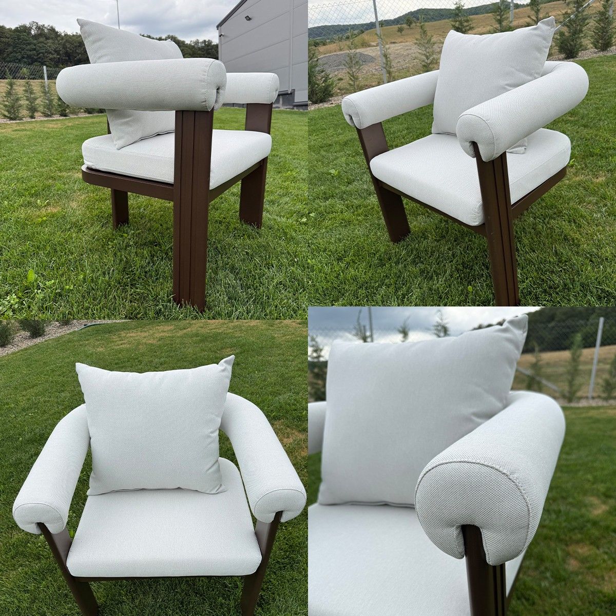 Möbelset für 6 Personen, Garten oder Terrasse, Aluminium, Tisch 214x102 cm + 6 Stühle, Gewebe aus 100 % Olefin, Bora Bora