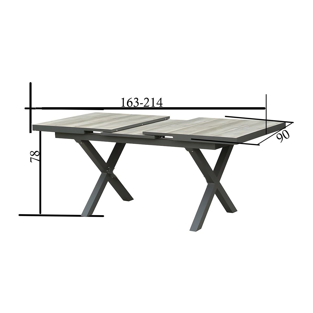 Möbelset für 8 Personen, Garten oder Terrasse, Aluminium, ausziehbarer Tisch mit Steinplatte, Seilgeflecht, Maldives