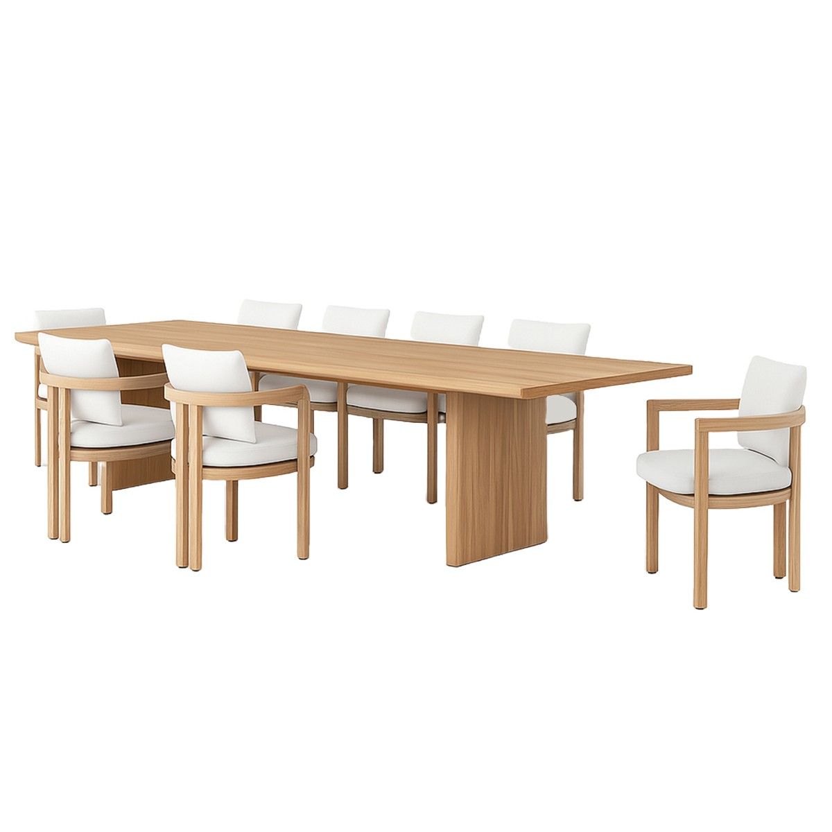 Möbelset, Garten oder Terrasse, großer Tisch und 8 Stühle, Voll-Teakholz, inklusive Kissen, Primavera