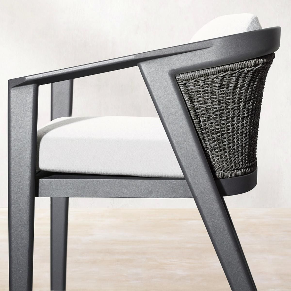 Set mobilier terasa gradina, masa Aluminiu si 8 scaune, cadru aluminiu si poliratan, gri inchis, Dalia