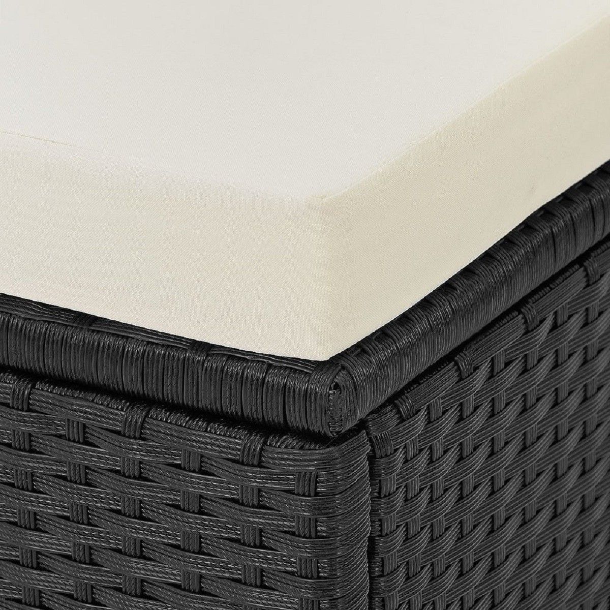 Gartenmöbel-Set für,Terrasse, faltbarer Cube, 6 Stühle mit verstellbarer Rückenlehne, 4 Hocker, 180x120x74 cm, Schwarz, Michigan