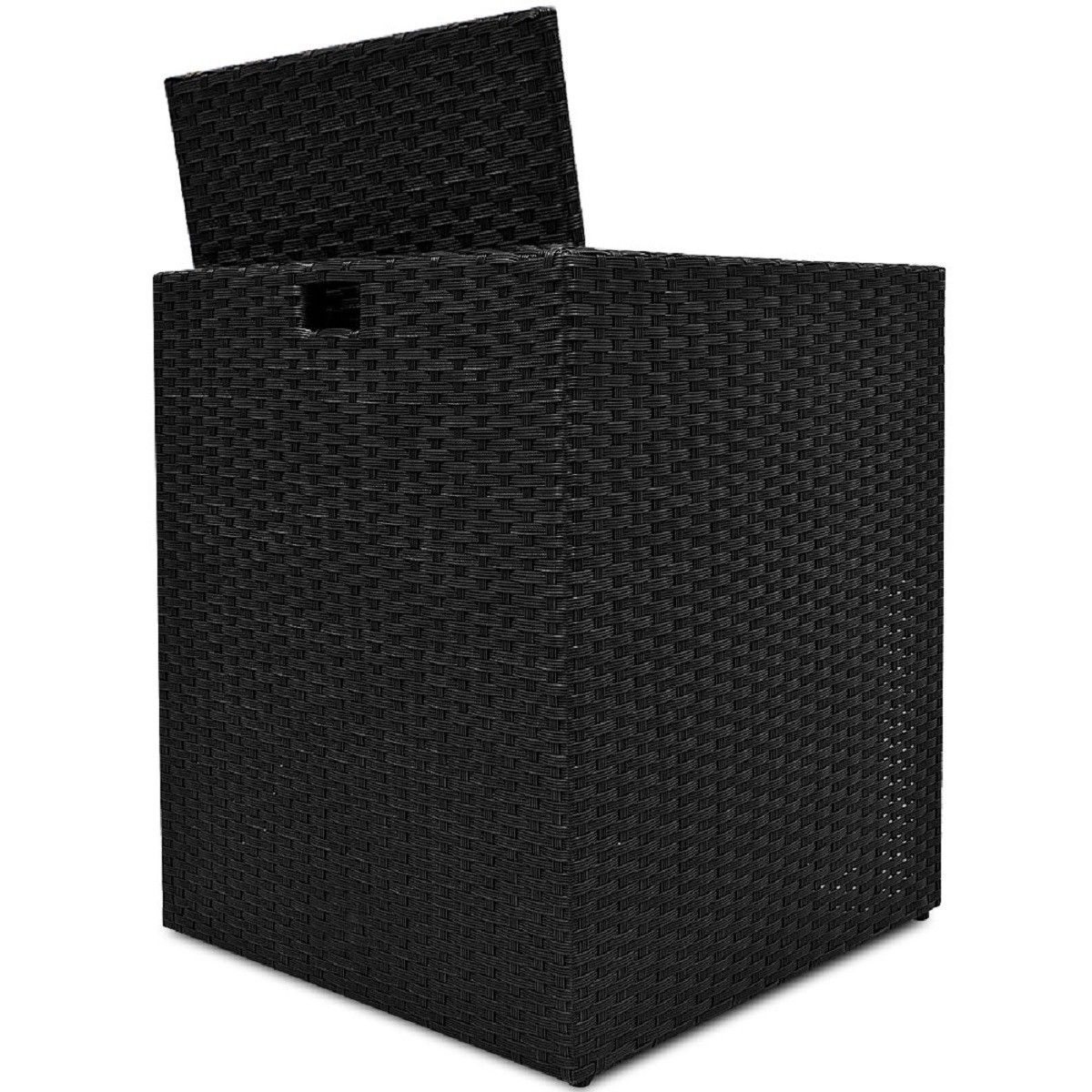 Gartenmöbel-Set für,Terrasse, faltbarer Cube, 6 Stühle mit verstellbarer Rückenlehne, 4 Hocker, 180x120x74 cm, Schwarz, Michigan