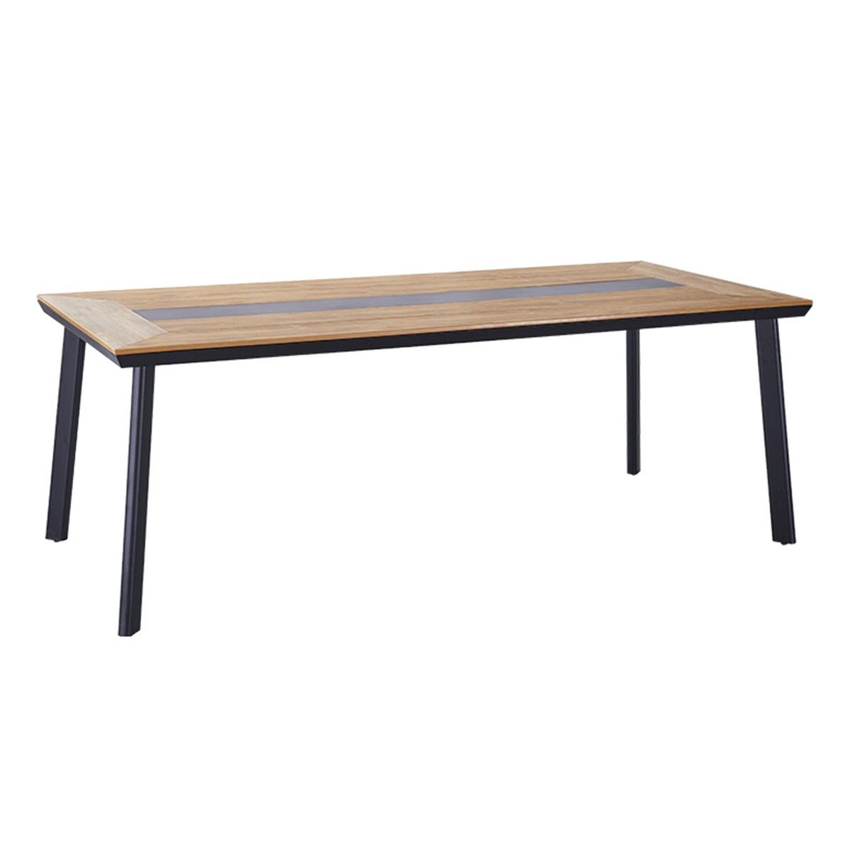 Möbelset für Garten oder Terrasse – Tisch und 8 stapelbare Stühle aus Aluminium und WPC, Blake