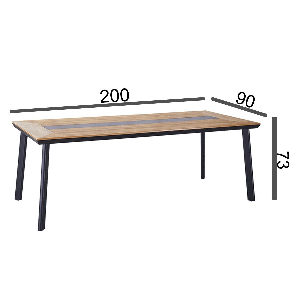Möbelset für Garten oder Terrasse – Tisch und 8 stapelbare Stühle aus Aluminium und WPC, Blake