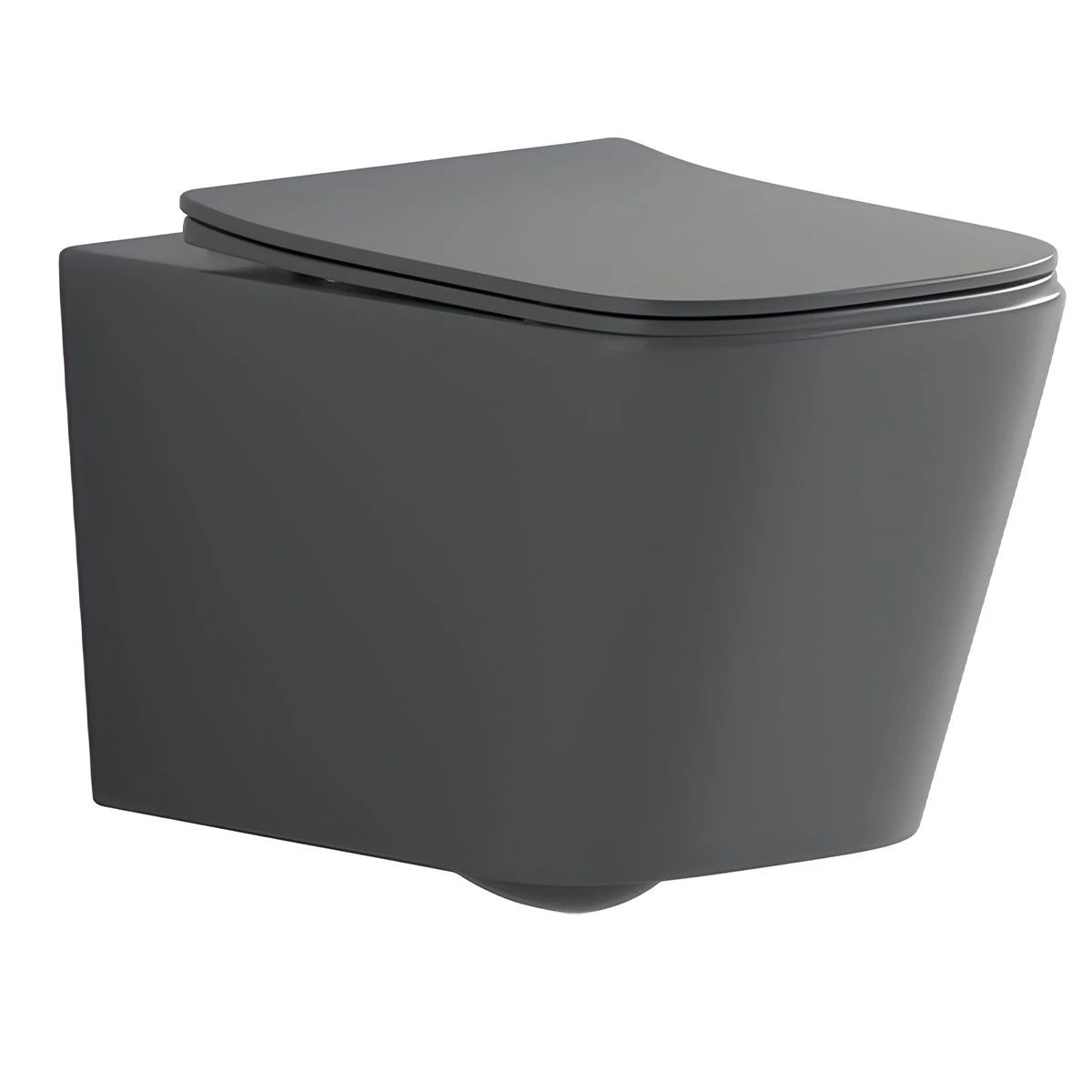 WC-Becken und Waschbecken-Set, Mattgrau, Power Color, 51x35-50x40 cm, Wandmontage und Aufsatzmontage, Duroplast-Sitz, Alfonso