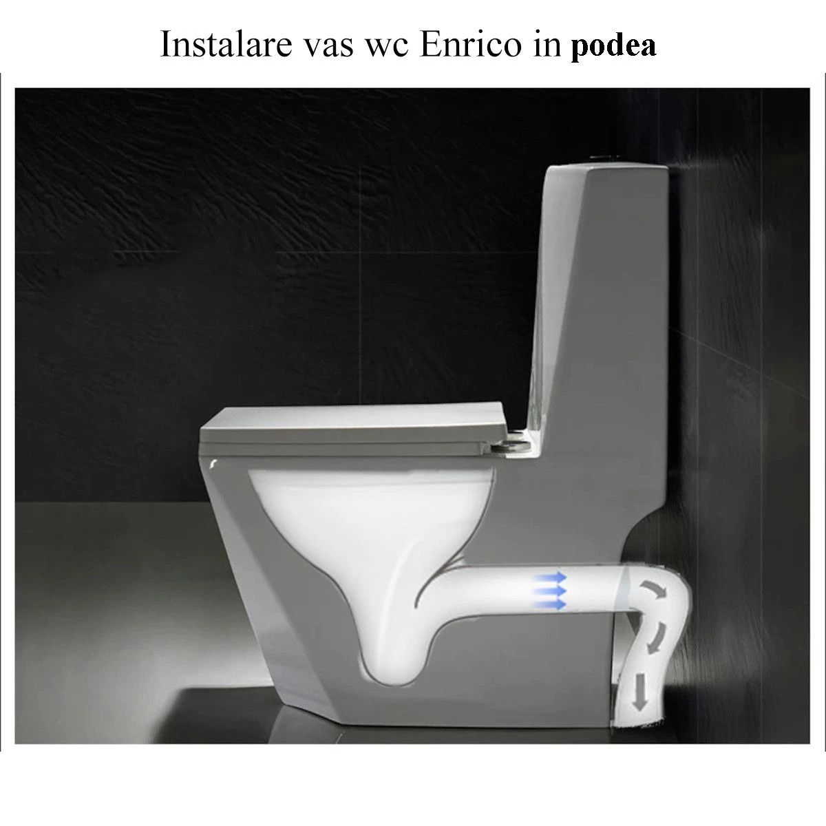 WC-Set und Standwaschbecken Enrico, Mattschwarz, Power Colour, Bodenmontage, Soft-Close-Sitz inklusive, Sanitärkeramik