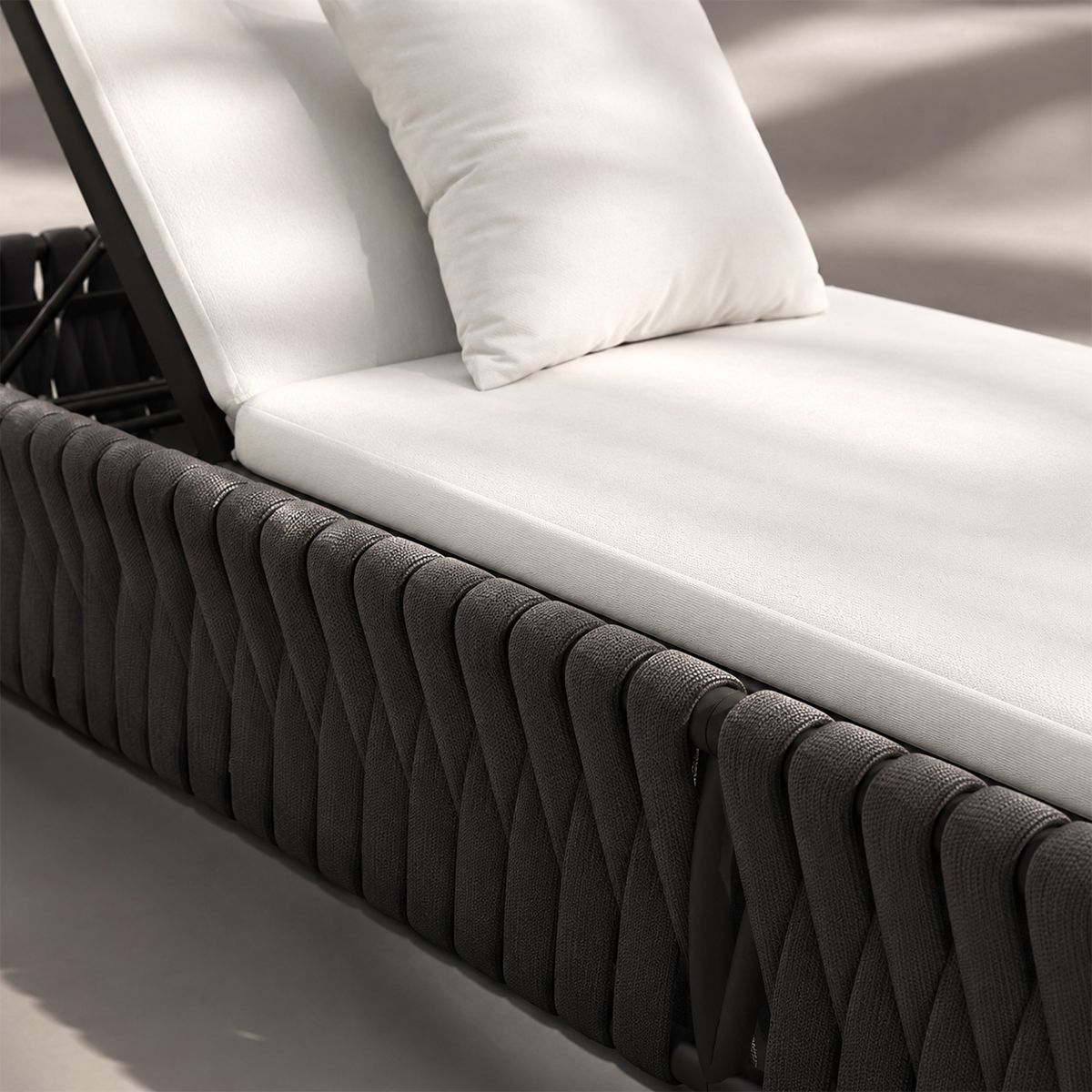 Verstellbare Strandliege mit Matratze, Aluminiumrahmen und EQ-Geflecht, Tenerife, Luxury by EGO
