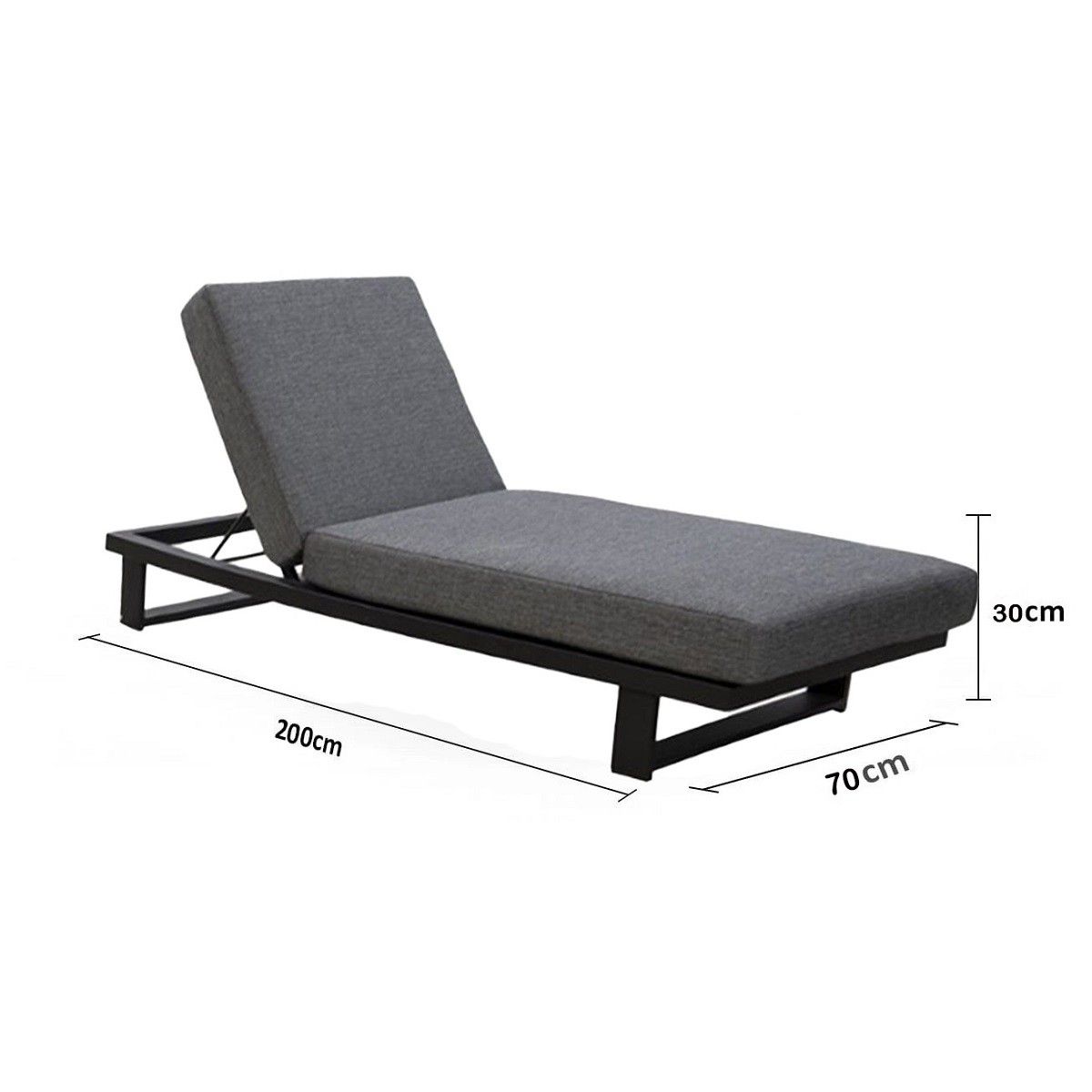 Verstellbare Strandliege mit Matratze, Aluminiumrahmen, ideal für Pool und Terrasse, Porto