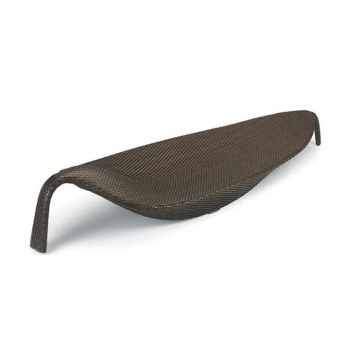 Strandliege, Aluminium, Polyrattan-Geflecht, Blattform, 195x80x45 cm, Braun, Verdi