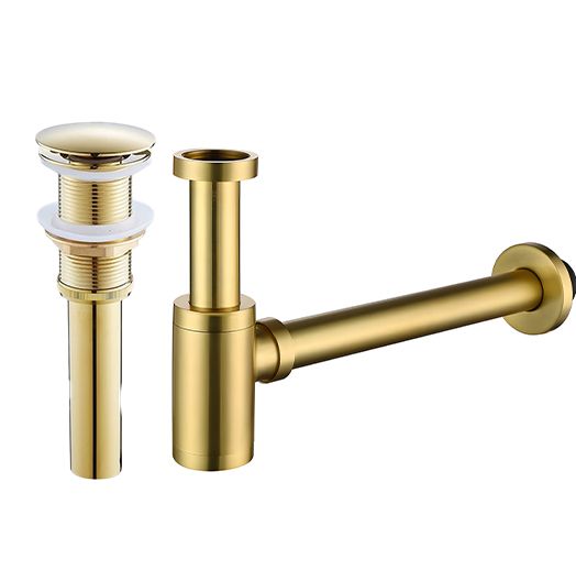 Siphon mit Ventil, Pop-up-System, Gold, mit oder ohne Überlauf, Silikondichtung, Zaro