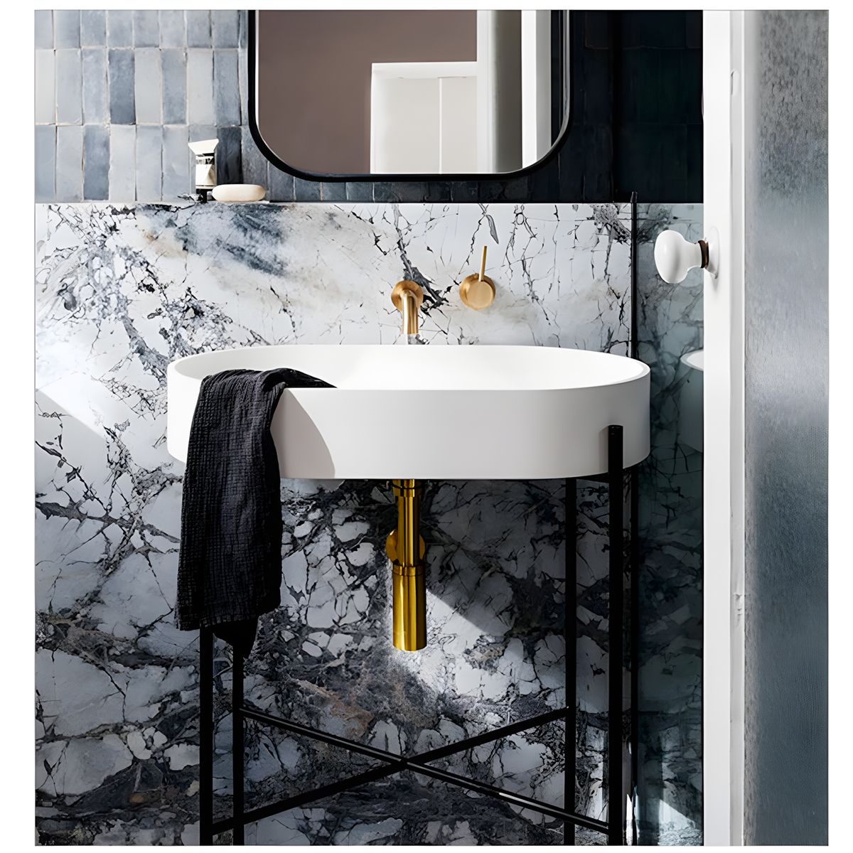 Siphon mit Ventil, Pop-up-System, Gold, mit oder ohne Überlauf, Silikondichtung, Zaro