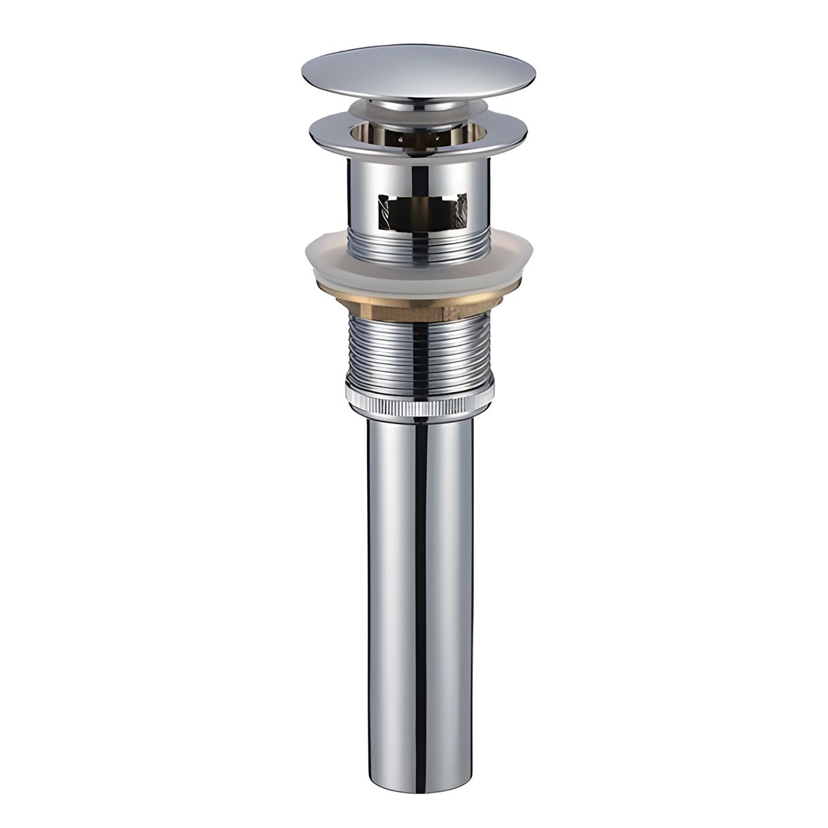 Siphon mit Ventil, Pop-up-System, Chrom, mit oder ohne Überlauf, Silikondichtung, Zaro