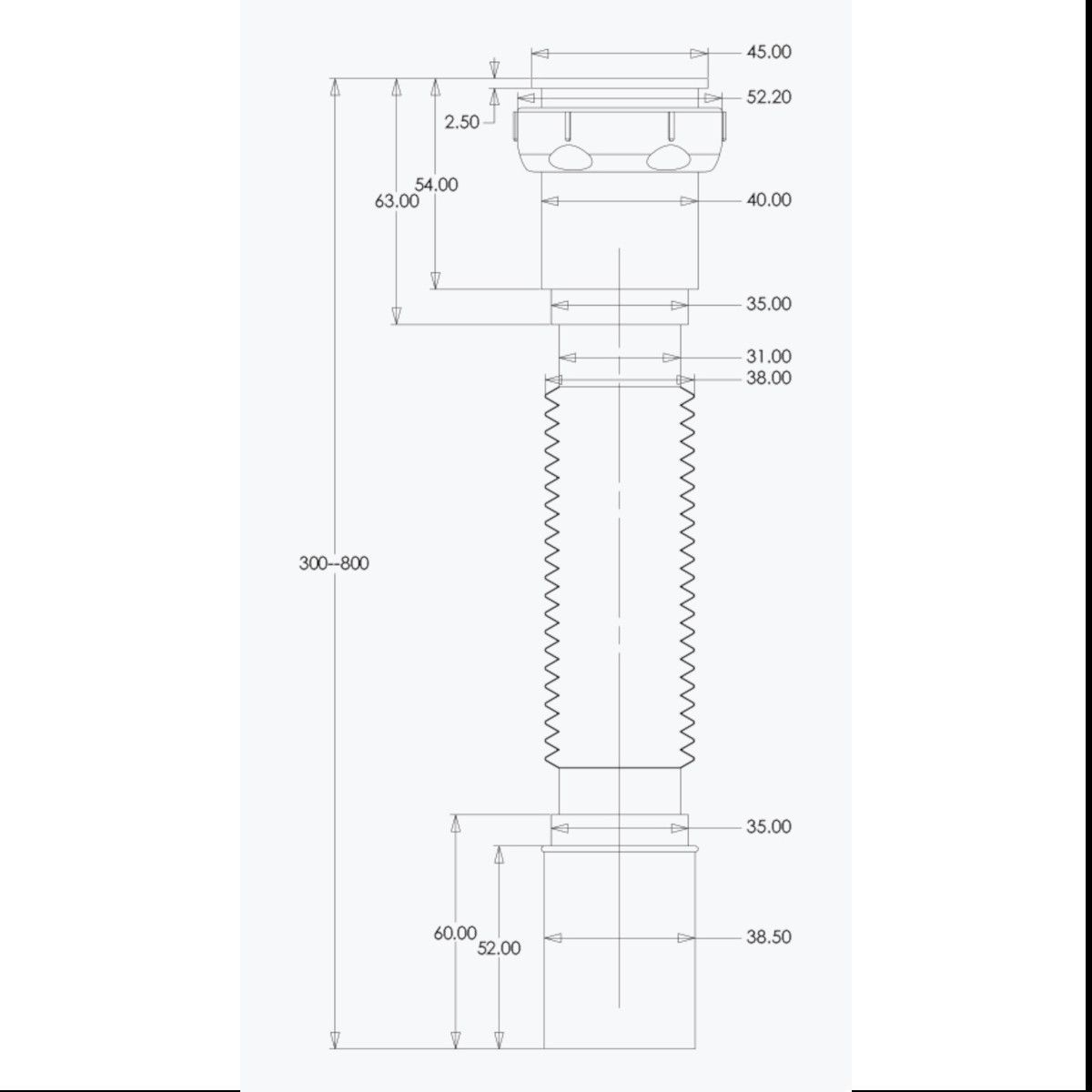 Ablaufsiphon für Duschwannen, universal, flexibles Rohr, Chrom Abdeckung, AL 01