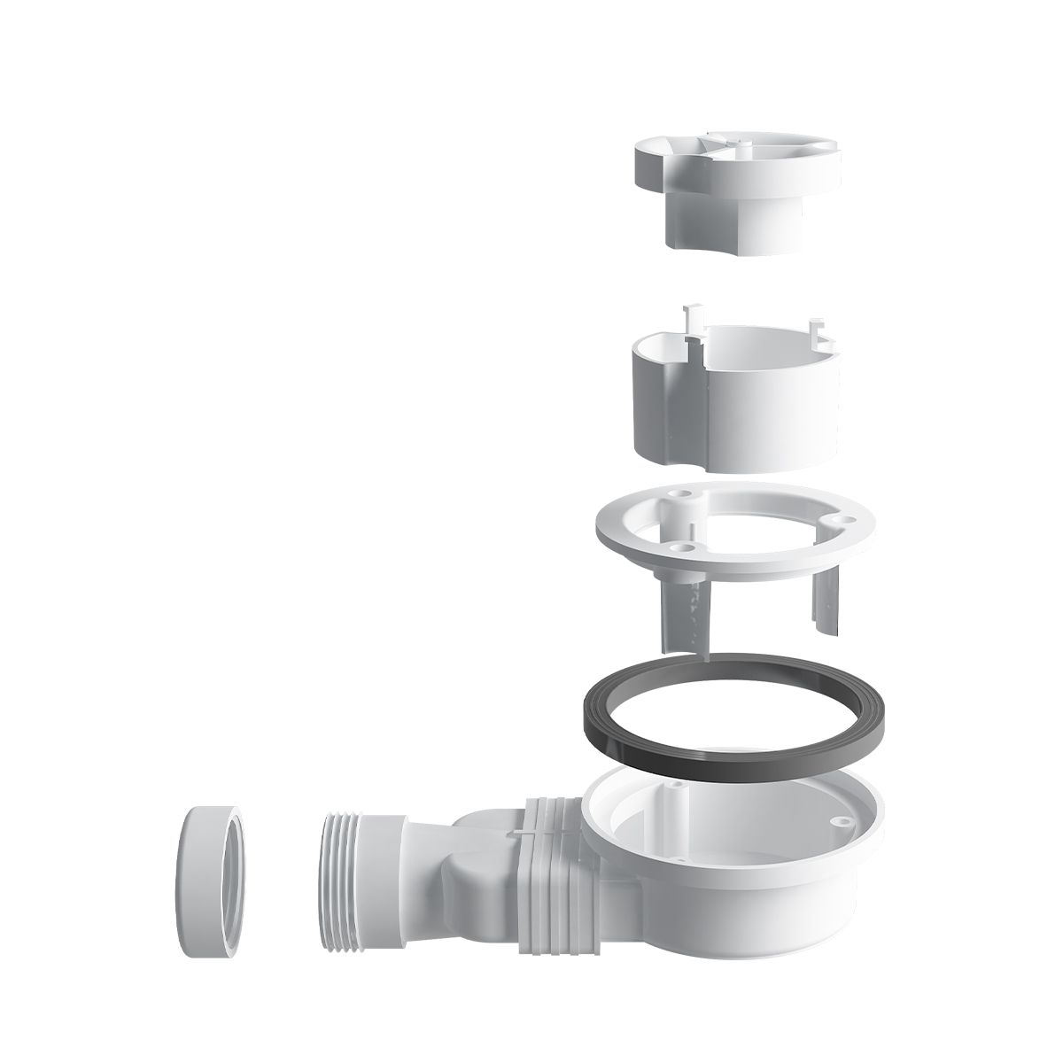 Universeller Slim-Ablaufsiphon, Durchmesser 11,9 cm, Durchflussmenge 25,8 Liter/Minute, Kunststoff