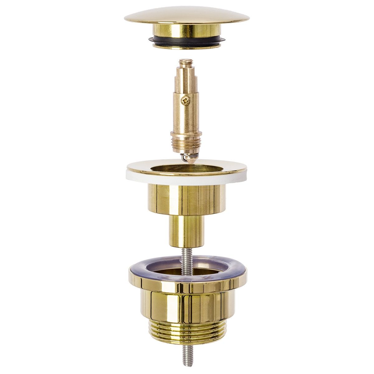 Universeller Siphon + Klick-Klack-Ventil, Push-Up-System, Oberfläche L.Gold