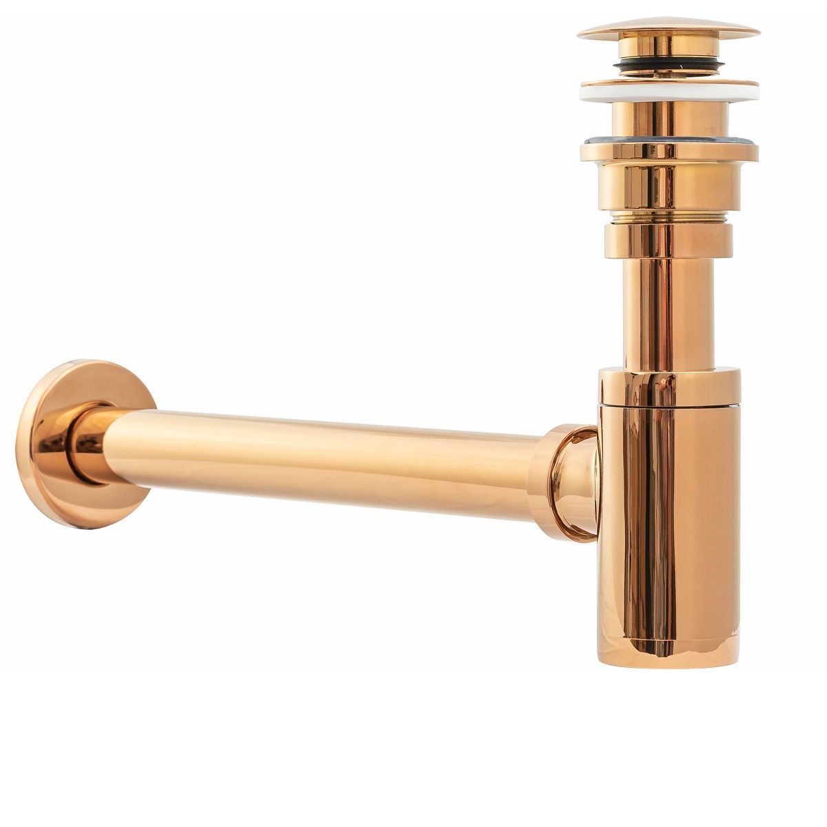 Universaler Ablaufgarnitur + Klick-Klack-Ventil, Push-up-System, Ausführung Roségold