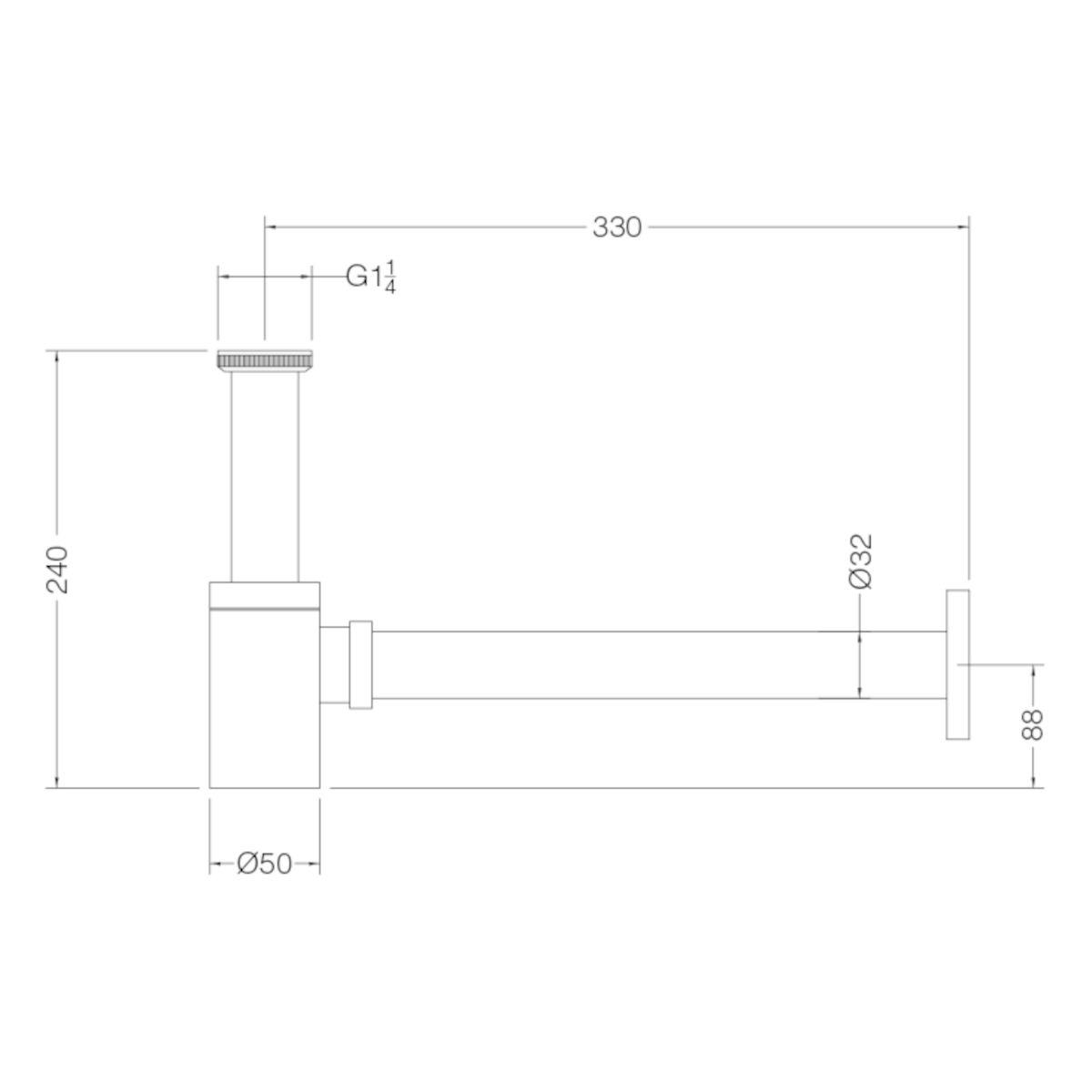 Siphon EGO-S06, besonderes Design, Edelstahl, Chrom-Finish