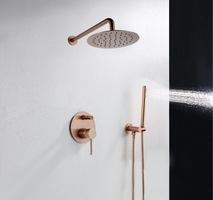 Komplett-Duschsystem EGO-Lun Rose Gold, Unterputzmontage, Gold-Finish
