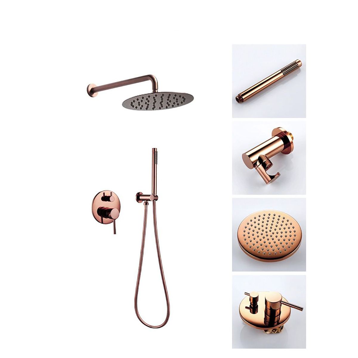 REA-Lun Rose Gold Komplett-Duschsystem, Unterputzmontage, goldene Ausführung