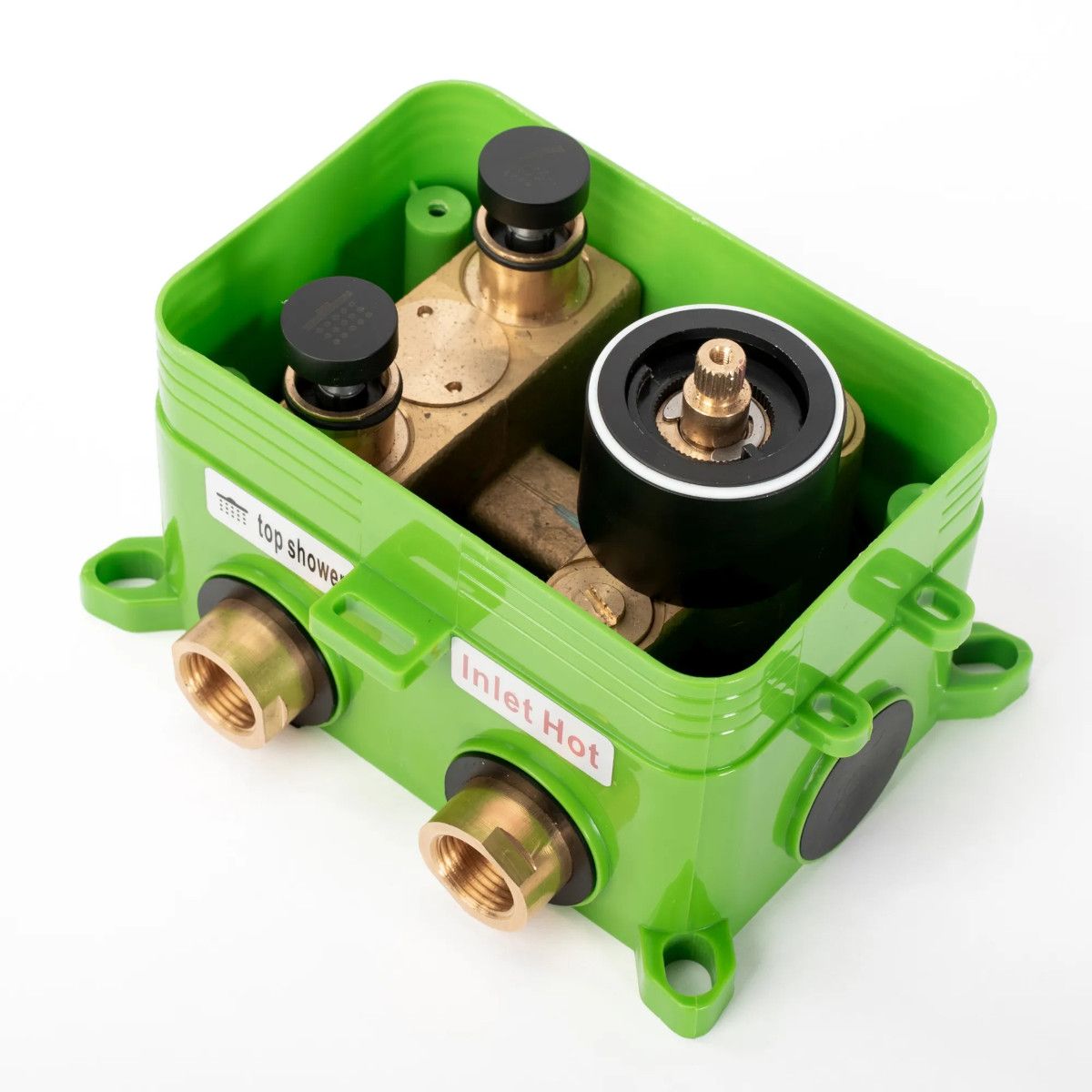 REA-MILER Thermostat-Duschsystem, Mattschwarz, Unterputz, Unterputzarmatur, Regendusche 30 x 30 cm