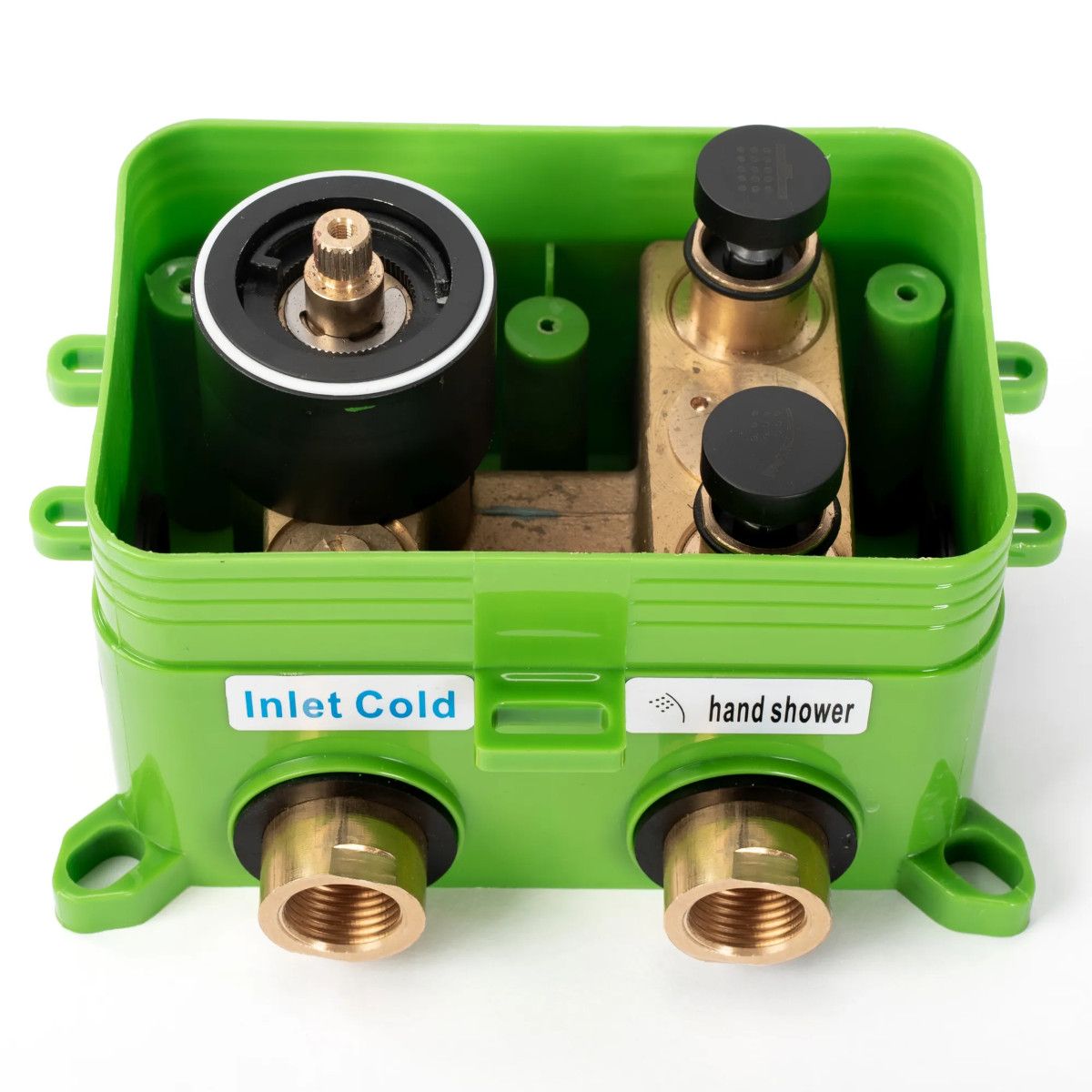 REA-MILER Thermostat-Duschsystem, Mattschwarz, Unterputz, Unterputzarmatur, Regendusche 30 x 30 cm