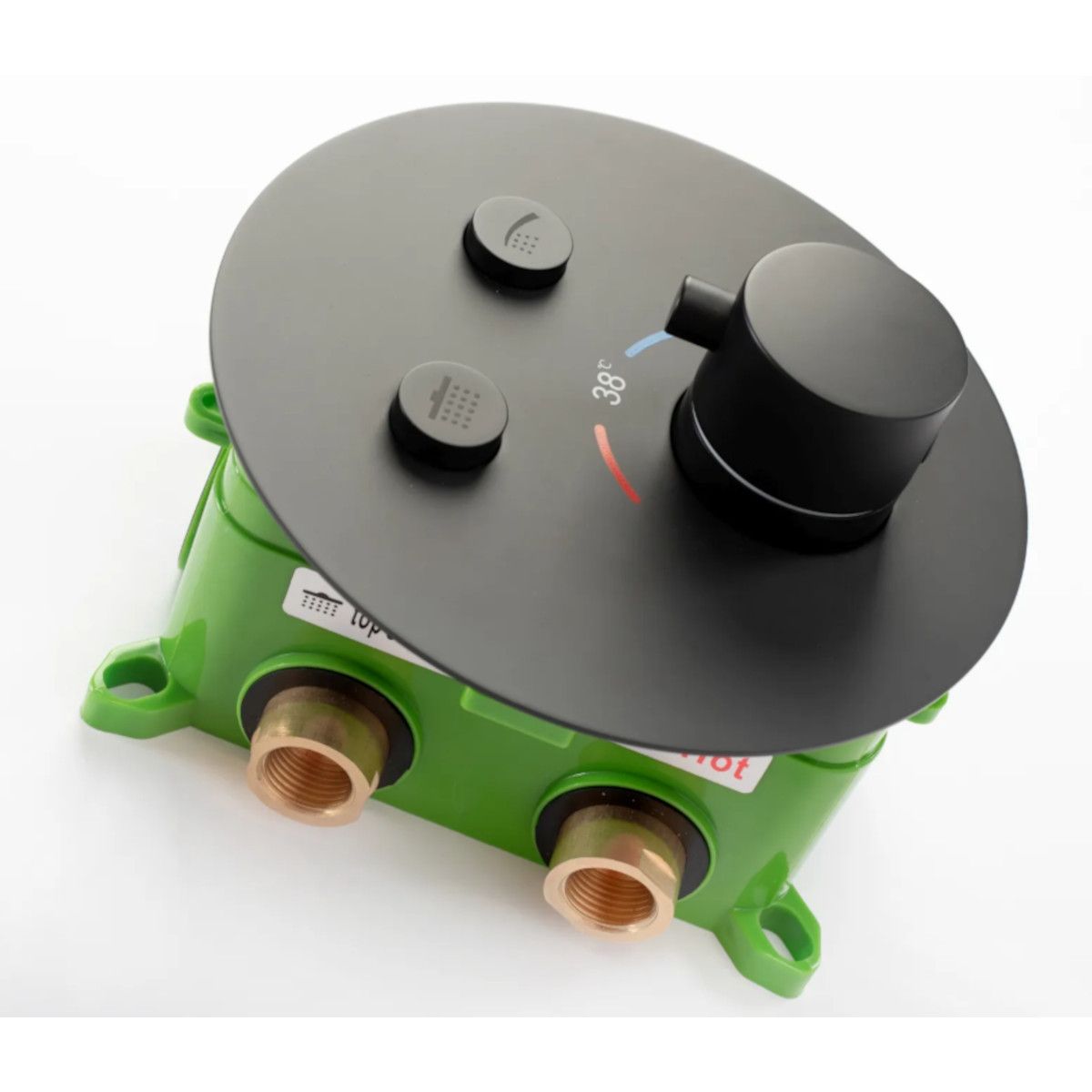 REA-MILER Thermostat-Duschsystem, Mattschwarz, Unterputz, Unterputzarmatur, Regendusche 30 x 30 cm