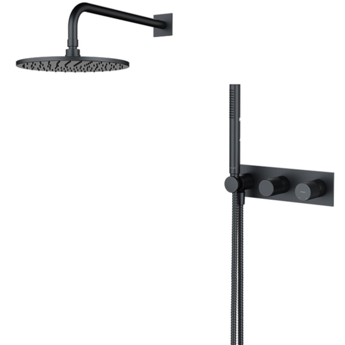 OMNIRES CONTOUR Duschsystem, Anthrazit, PVD-gebürstetes Finish, Easy Clean Silikondüsen, Unterputzmontage