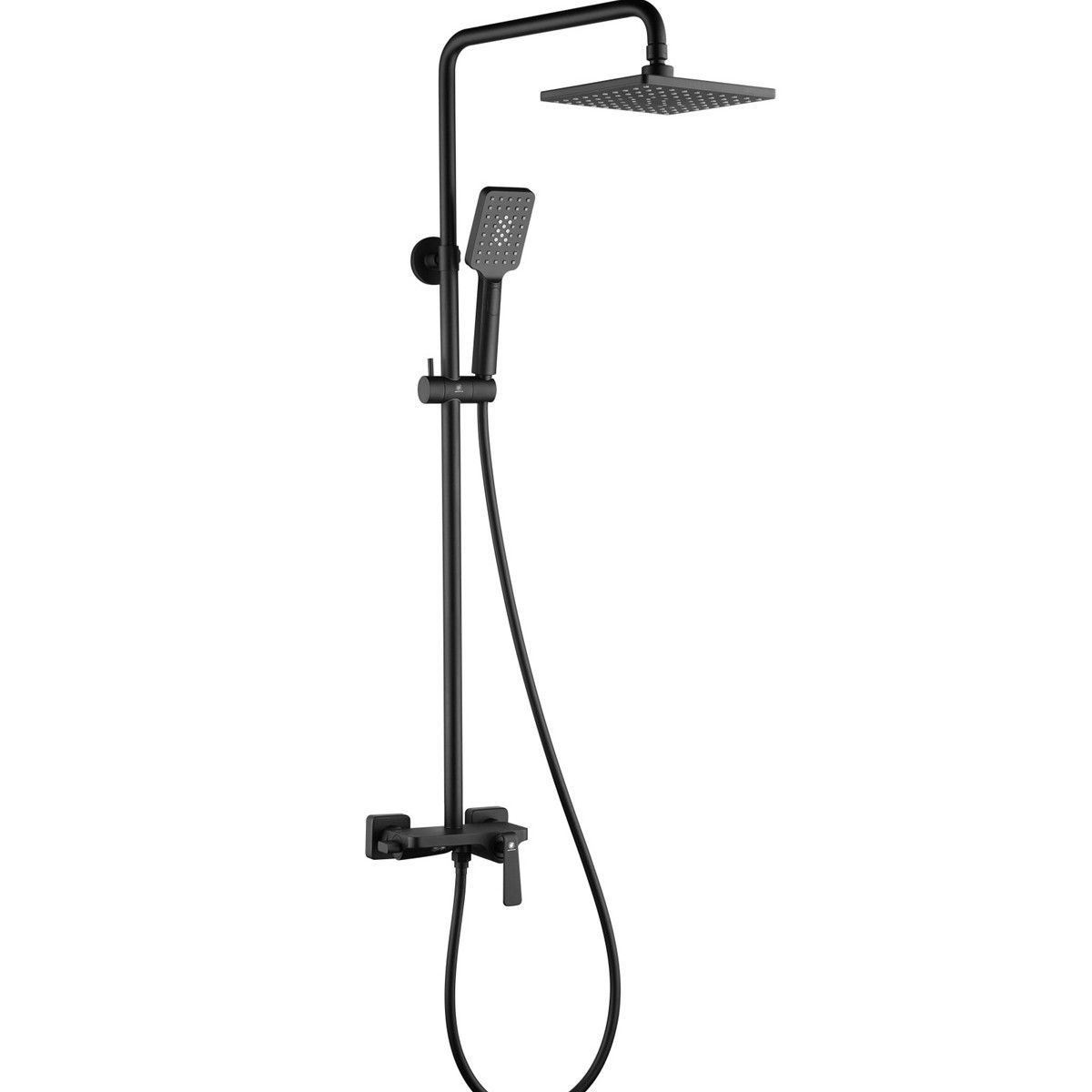 Duschsystem, Badewannenarmatur, 3 Funktionen, Wandmontage, Mattschwarz, Athena