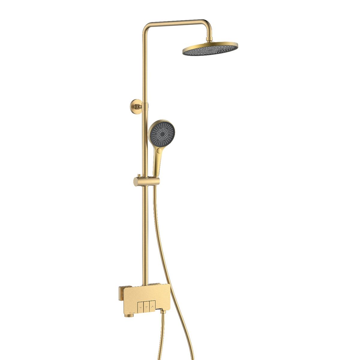 Duschsystem, Badewannenarmatur Badewanne, Piano Key, 3 Funktionen, Wandmontage, Mattgold, Lamia