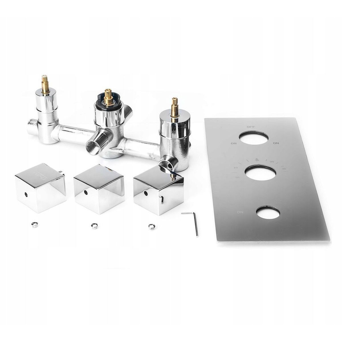 EGO Z1 Duschsystem, Unterputzmontage, Unterputz-Thermostatarmatur, Regendusche 30x30 cm