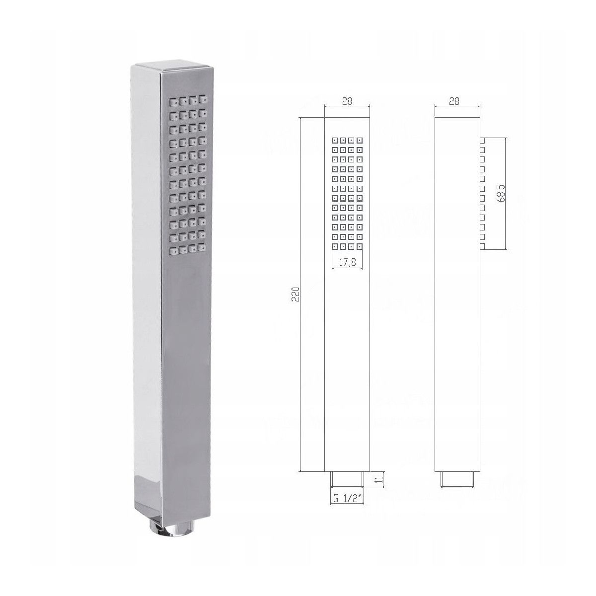 EGO Z1 Duschsystem, Unterputzmontage, Unterputz-Thermostatarmatur, Regendusche 30x30 cm