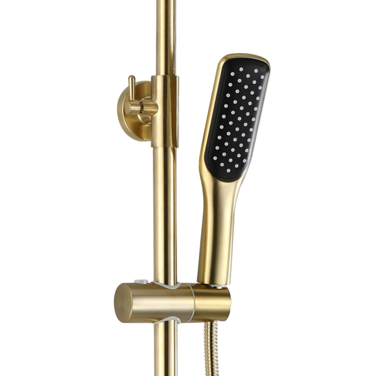 Soul Gold Black Dusch- und Wannensystem, Regendusche, Handbrause, Oberfläche Gold/Schwarz, galvanisiert, Wandmontage