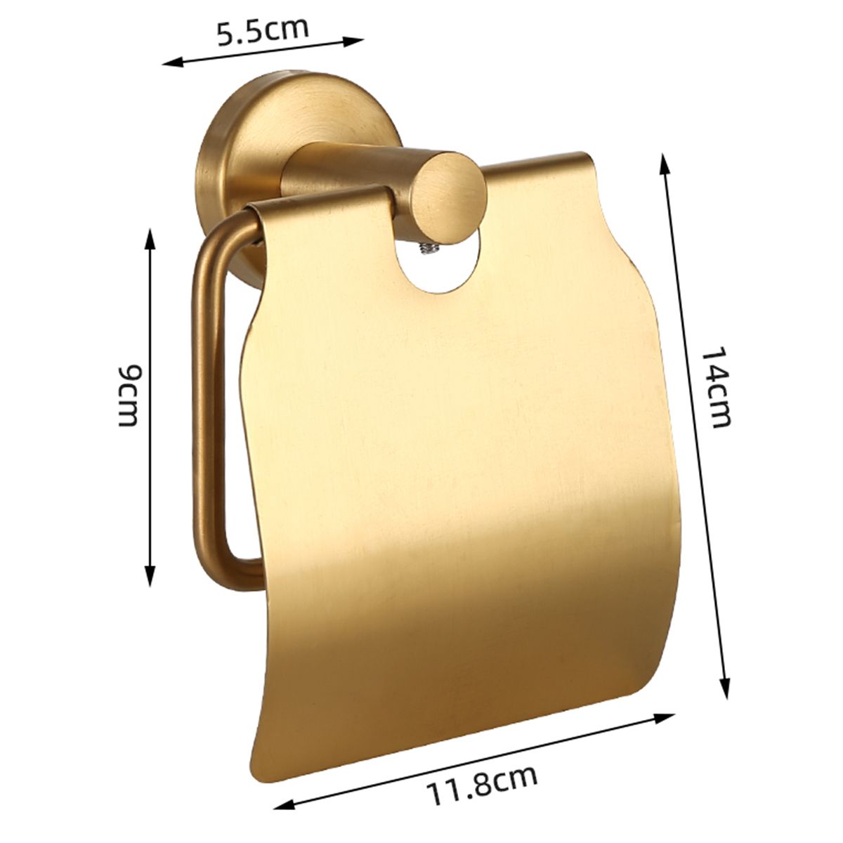 Toilettenpapierhalter mit Klappe, Mattgold, Stahl, modernes Design, Velvet