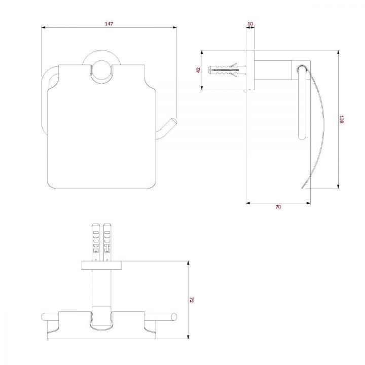 Toilettenpapierhalter mit Klappe, Chrom, Messing, modernes Design, Apolo