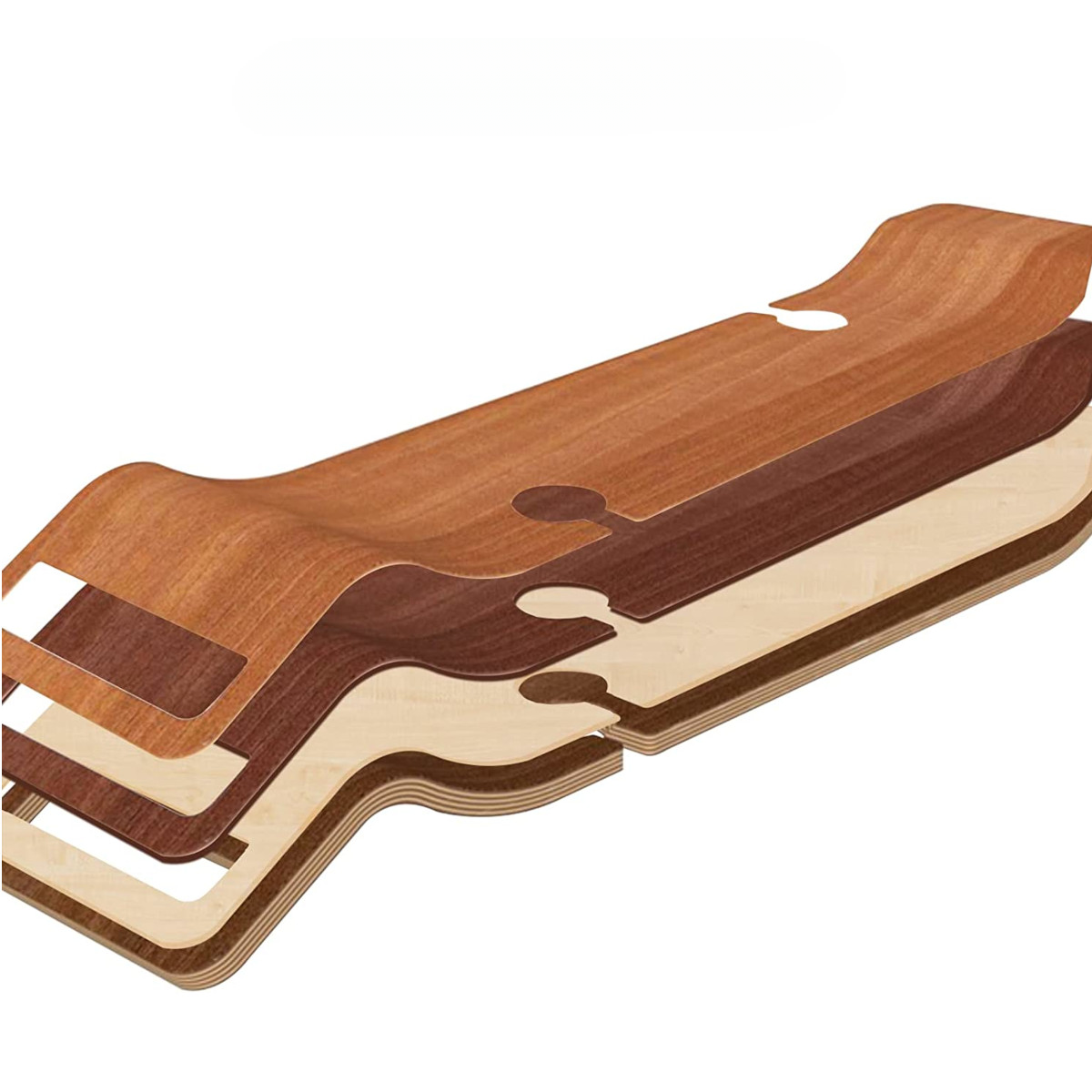 Badewannetablett Vasco, 100x25x1,5, Luxury-Finish aus mehrschichtigem Holz, Eiche, wasserfest, Farbe: Nussbaum