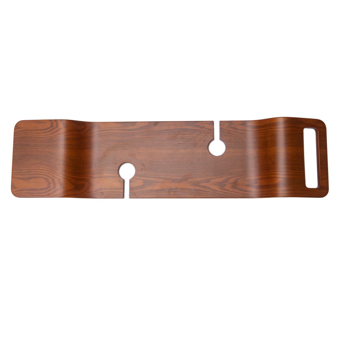 Badewannetablett Vasco, 100x25x1,5, Luxury-Finish aus mehrschichtigem Holz, Eiche, wasserfest, Farbe: Nussbaum