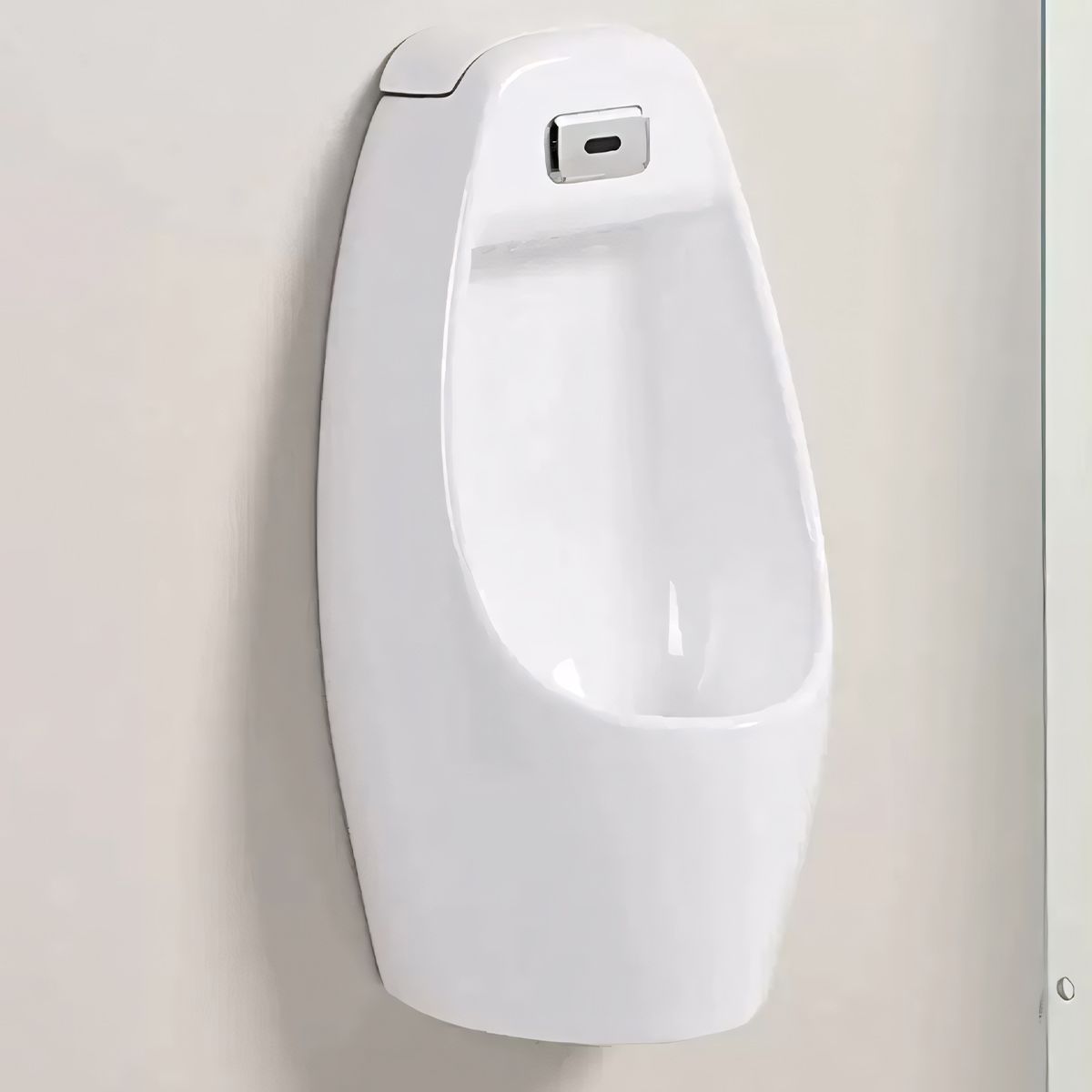 Urinal mit integriertem Sensor, Wand- oder Bodenablauf, 34x29x68 cm, Glänzend Weiß, Lucente