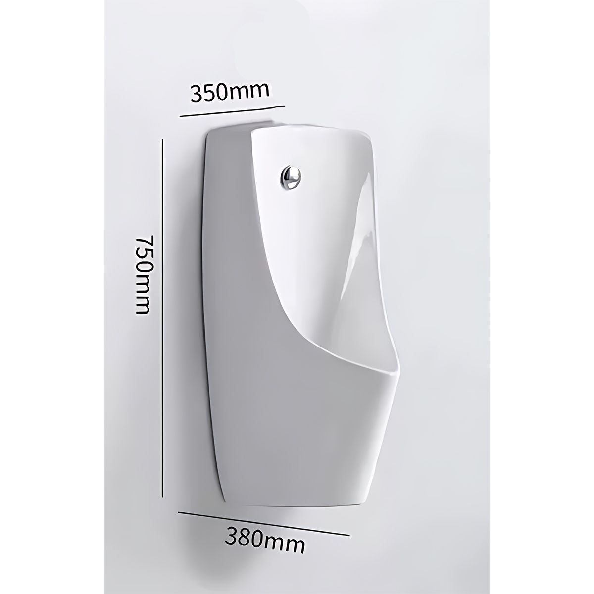 Urinal mit integriertem Sensor, Wand- oder Bodenablauf, 35x38x75 cm, Glänzend Weiß, Lavino