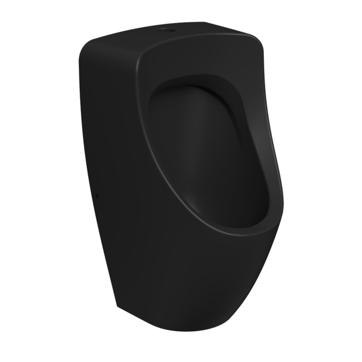 Urinal in Mattschwarz mit oberem Wasserzulauf, 36x60 cm, Sanitärkeramik, Nicolo