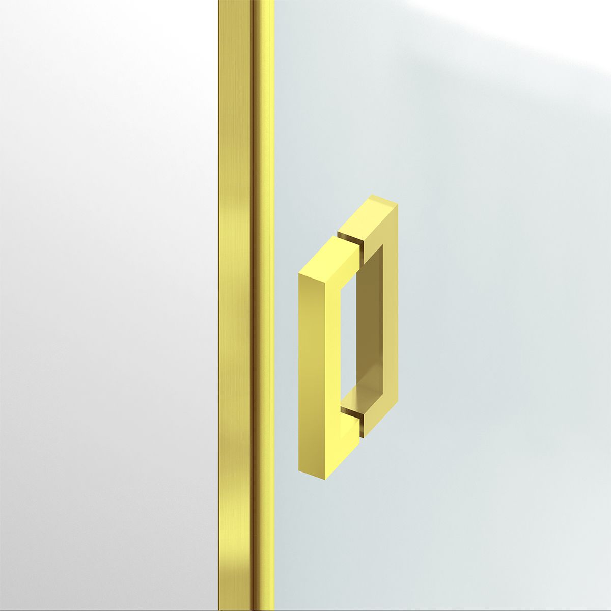 Duschtür, schwenkbar, Mattgold, 6mm klares gehärtetes Glas, Maße 80-90x195 cm, Azure