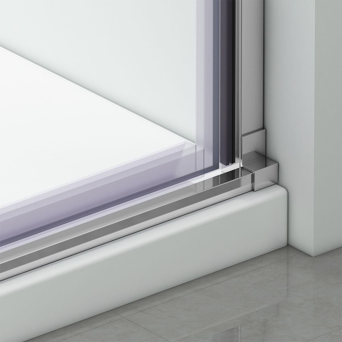 Duschtür, verschiebbar, transparent, 6 mm Sicherheitsglas, Abmessungen zwischen 100-160 cm, Chromprofil, Hanes
