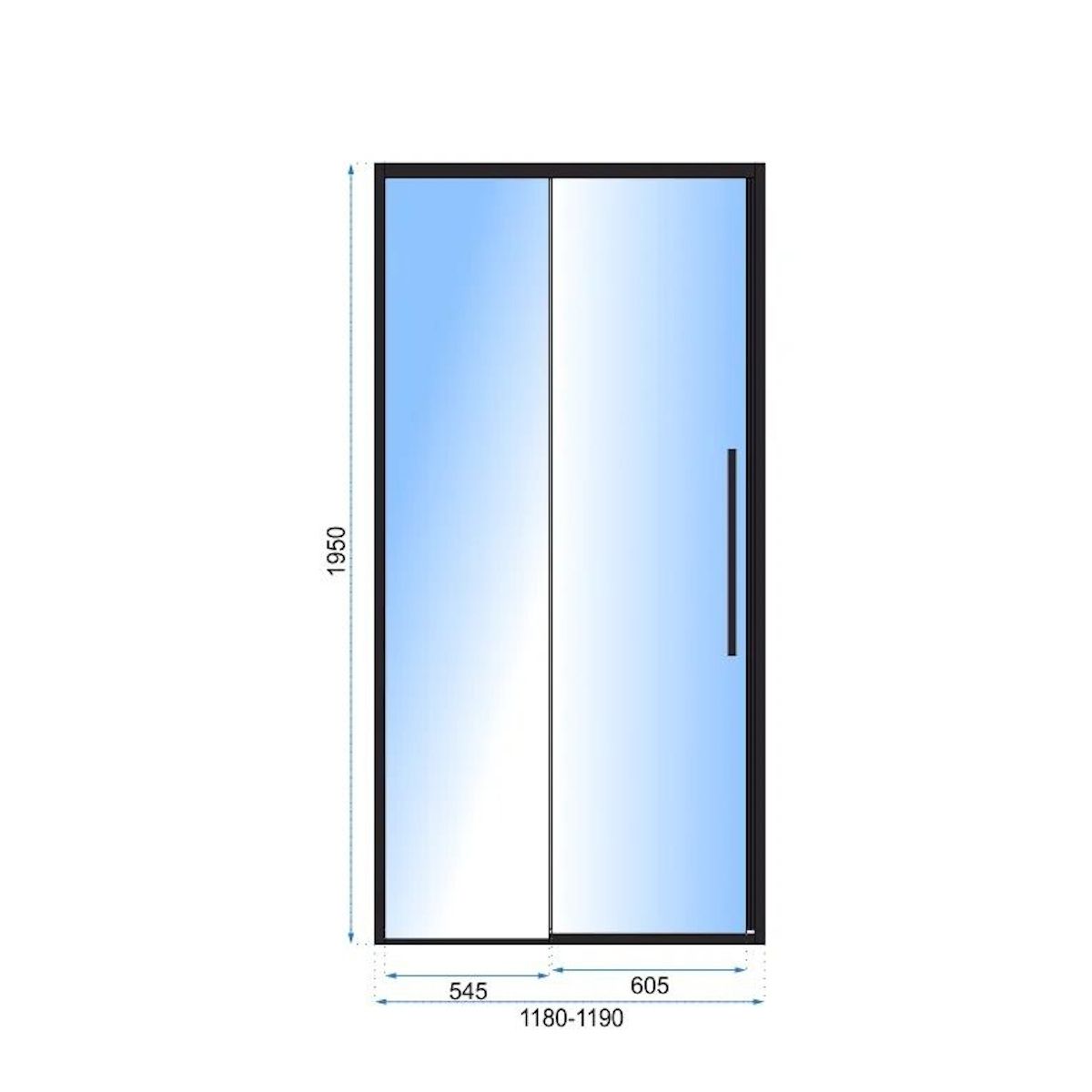 Duschwand, REA-SOL Gold, 120 cm, Schiebetür, 6 mm Sicherheitsglas, transparent