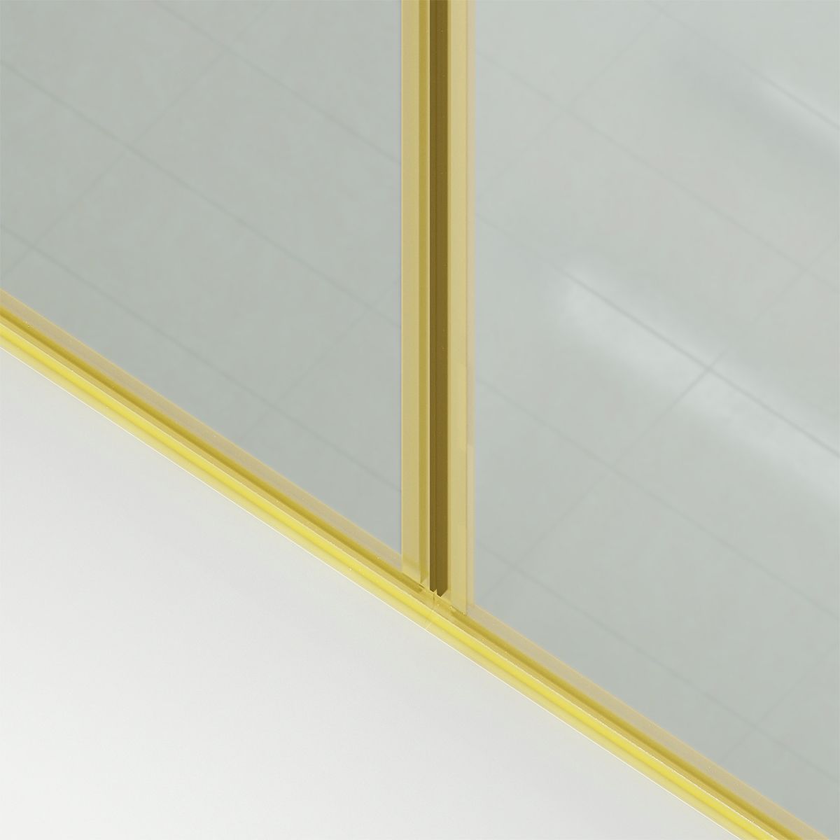 Duschtür, transparent, Pendeltür, Mattgold, 6 mm Sicherheitsglas, Maße: 100, 120, 140 x 195 cm, Napoli